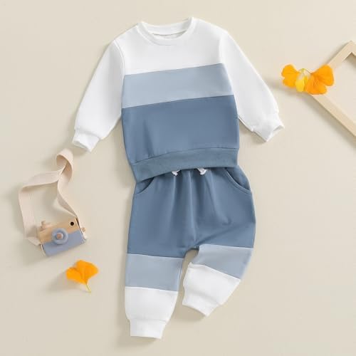 Finegoodwei Toddler Boy Fall Clothes Set Contrast Color
