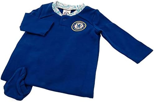 Chelsea FC Baby Crest Long-Sleeved Sleepers Royal BlueWhite