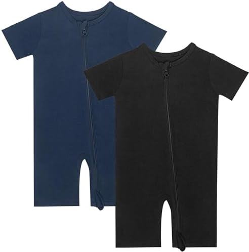 GUISBY Bamboo Pajamas Romper - 2-in-1 Zipper Design for Baby