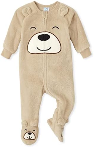 The Childrens Place Baby and Toddler Fleece Zip-Front Pajamas