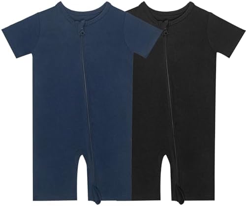 GUISBY Bamboo Pajamas Romper - 2-in-1 Zipper Design for Baby
