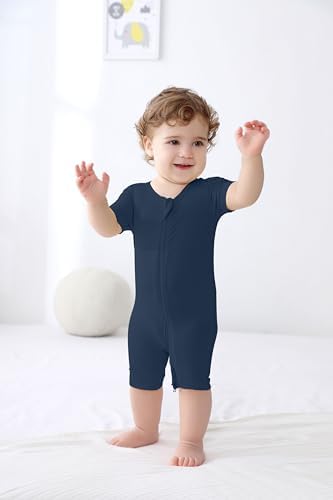 GUISBY Bamboo Pajamas Romper - 2-in-1 Zipper Design for Baby
