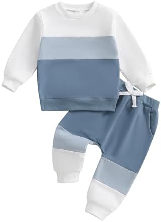 Finegoodwei Toddler Boy Fall Clothes Set Contrast Color