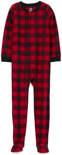 Carters Big-Boys Red Plaid Micro Fleece Footed Blanket
