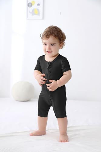 GUISBY Bamboo Pajamas Romper - 2-in-1 Zipper Design for Baby