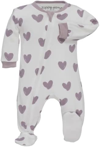 Zippyjamz Zipper Organic Sleeper Footed Onesies Delightful Dual Zippers for Newborns to Kids 18-24M