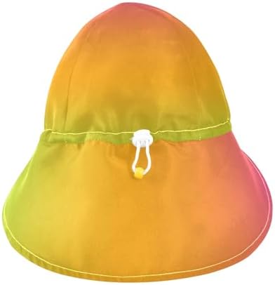 Holographic Gradient Rainbow Toddler Unisex Baby Fishing Hat with Strap