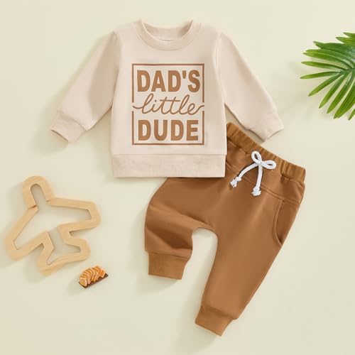 Baorji Toddler Fall Outfits 2-Piece Set - Daddys Little Dude Design
