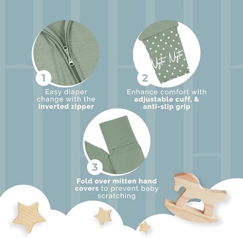 Nyte Nyte Baby - Long Sleepers for Babies with Adjustable Mittens Feet Cuffs
