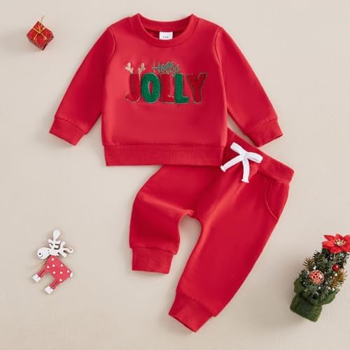 Toddler Girl Boy Christmas Outfits Set