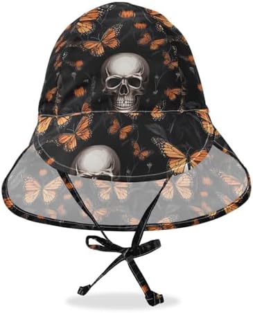 J JOYSAY Skull Butterflies Toddler Sun Hat UPF 50