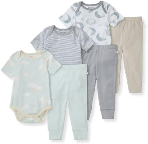 Perfect Unisex Baby 6-Piece Bodysuit Pant Set 100 Organic Cotton