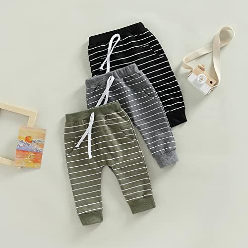 Newborn Baby Boy Stripe Elastic Drawstring Pants
