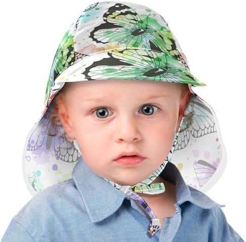 Stylish UV Protect Sun Hat for Babies with Butterfly Silhouettes Adjustable UPF50