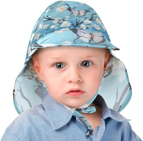 J JOYSAY - Blue Butterflies Toddler Sun Hat UPF50
