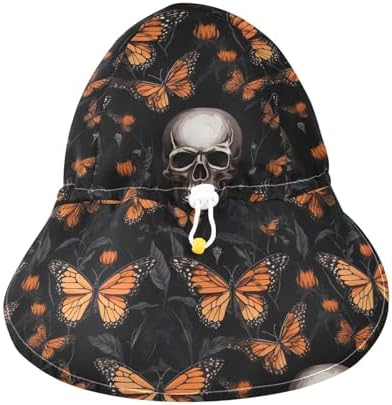 J JOYSAY Skull Butterflies Toddler Sun Hat UPF 50