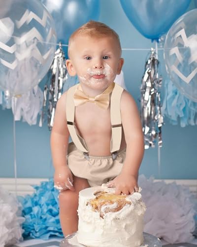 Baby Boy First Birthday Suspenders Cake Pants Set