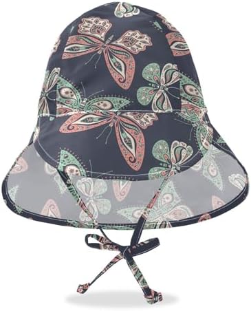 Baby Boys Girls UPF 50 Bucket Hat with Boho Butterflies Design