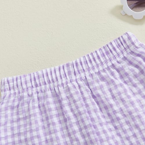 Gingham Shorts for Kids Casual Diaper-Ready Summer