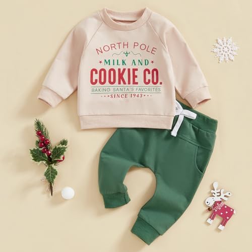 Stylish Christmas Sweater Pants Set for Toddler Boys