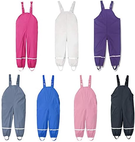 Adjustable suspenders rain pants for toddlers lightweight mud and weatherproof kids clothes