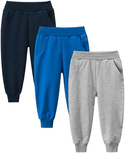 GFQLONG Toddler Boys 2-Pack Cotton Active Jogger Sweatpants
