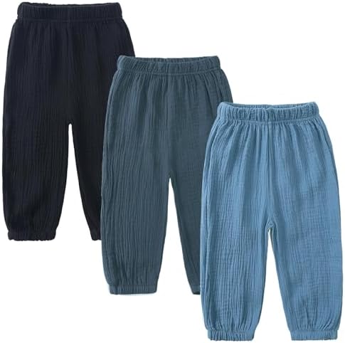 3-Piece Cotton and Linen Trousers for Kids