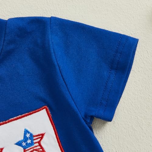 Genuine Patriotic Flag T-Shirt Elastic Shorts for Baby Boy