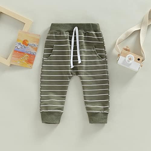 Newborn Baby Boy Stripe Elastic Drawstring Pants
