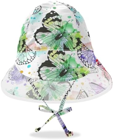 Stylish UV Protect Sun Hat for Babies with Butterfly Silhouettes Adjustable UPF50