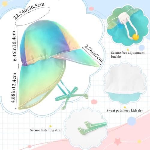 Candy Glitter Beach Baby Sun Hat Adjustable Wide-Brim Breathable Toddler Protection