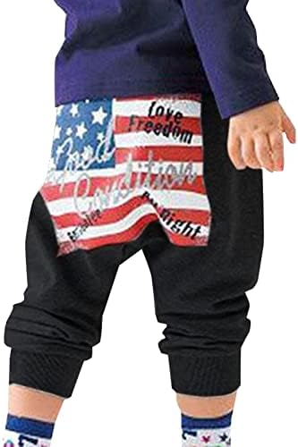 Dinglong Striped American Flag Pants for Baby Boys