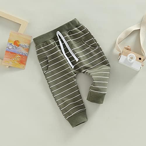 Newborn Baby Boy Stripe Elastic Drawstring Pants
