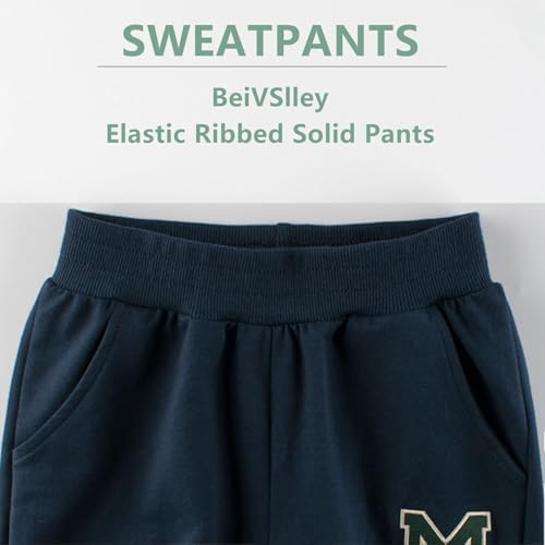 BeIVSlley Baby Boys 3-Pack Cotton Active Jogger Pants