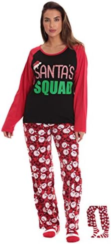 FollowMe Christmas Jammies Santas Squad Pajamas for Family Couples