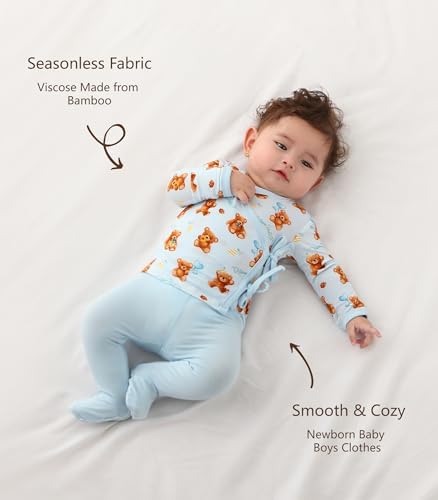 Exclusive Professional Newborn Boys Clothes Bamboo Viscose Kimono Sets