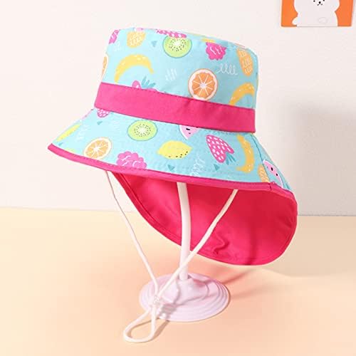 Adorable Kids Adjustable Chin Strap Sun Hat with Cartoon Print