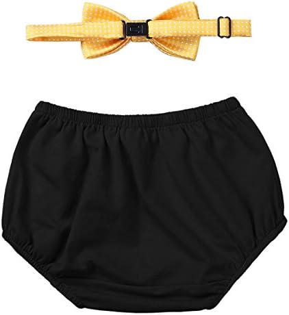 Stylish Baby Boy Diaper Bloomers with Bow Tie Easy-Care Diaper Cover