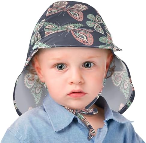 Baby Boys Girls UPF 50 Bucket Hat with Boho Butterflies Design