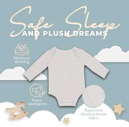 Nyte Nyte Baby - Cozy Long Sleeved Baby Pajamas with Adjustable Felt Mitten Cuffs