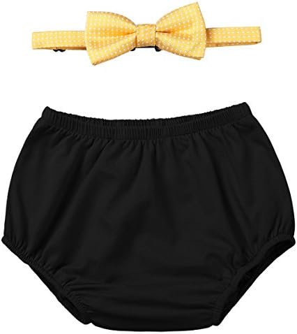 Stylish Baby Boy Diaper Bloomers with Bow Tie Easy-Care Diaper Cover