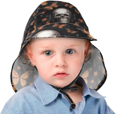 J JOYSAY Skull Butterflies Toddler Sun Hat UPF 50