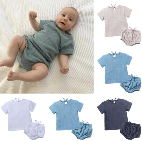 Summer Toddler Cotton Linen Clothes Kids Set with PRINTS