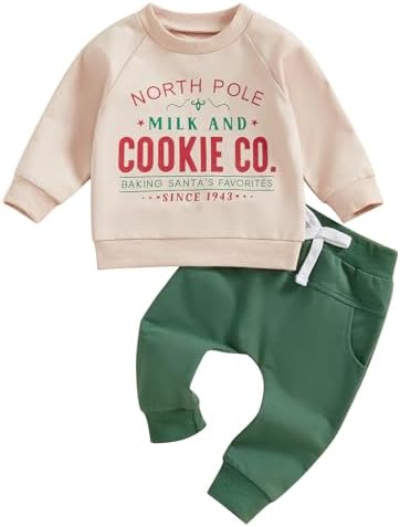 Stylish Christmas Sweater Pants Set for Toddler Boys