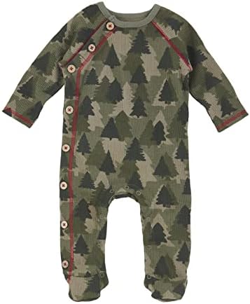 Mud Pie Baby Boys Christmas Camo Waffle Sleeper Snug Cozy