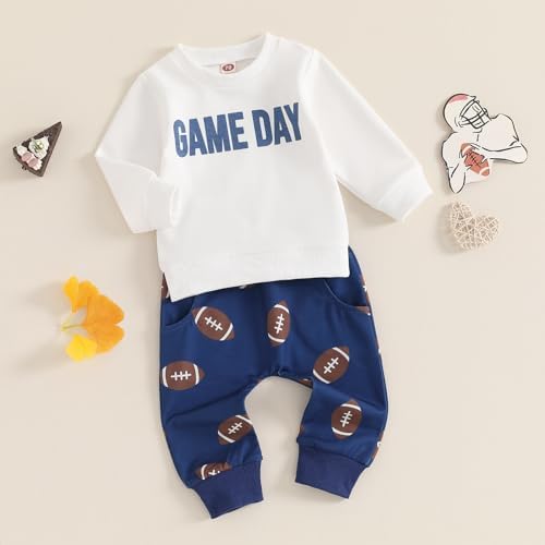 High-Quality 2 in 1 Football Game Day Outfit Toddler Boys Girls Set