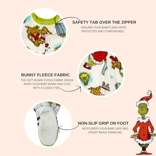 Dr Seuss Grinch Onesie Cozy Baby Pajamas