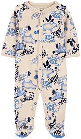 Carters Baby Boys 1 Piece Footed Sleepers Beautiful Blue Animals 3 Months