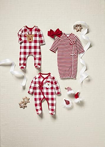 Mud Pie baby-boys Check Crochet Reindeer Sleeper