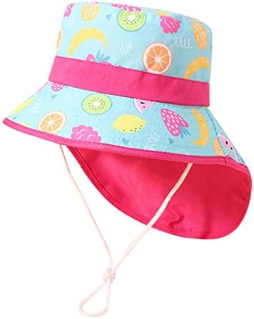 Adorable Kids Adjustable Chin Strap Sun Hat with Cartoon Print